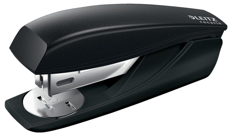 Leitz NeXXt recycling stapler, for 25 sheets, pocket size, with mini staple remover, including 200 staples, made of steel and recycled plastic, climate neutral, Recycle series, black, 56060095 - PawsPlanet Australia