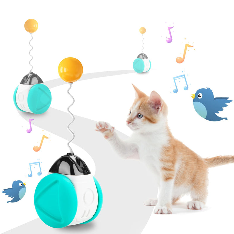 SHTALHST Cat Toy, Self-Employment, with Catnip & Birds Chirping, Funny Cat Ball, Tumbler Toy, Interactive Cat Toy, Helps Cats Increase Their Vitality Blue Lake - PawsPlanet Australia