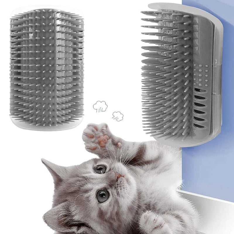 Cat Self Groomer, 2-Pack Soft Cat Corner Self Groomer with Catnip Wall Corner Massage Comb Corner Scratcher Comb Grooming Wall Brush Self Massage Tool - PawsPlanet Australia