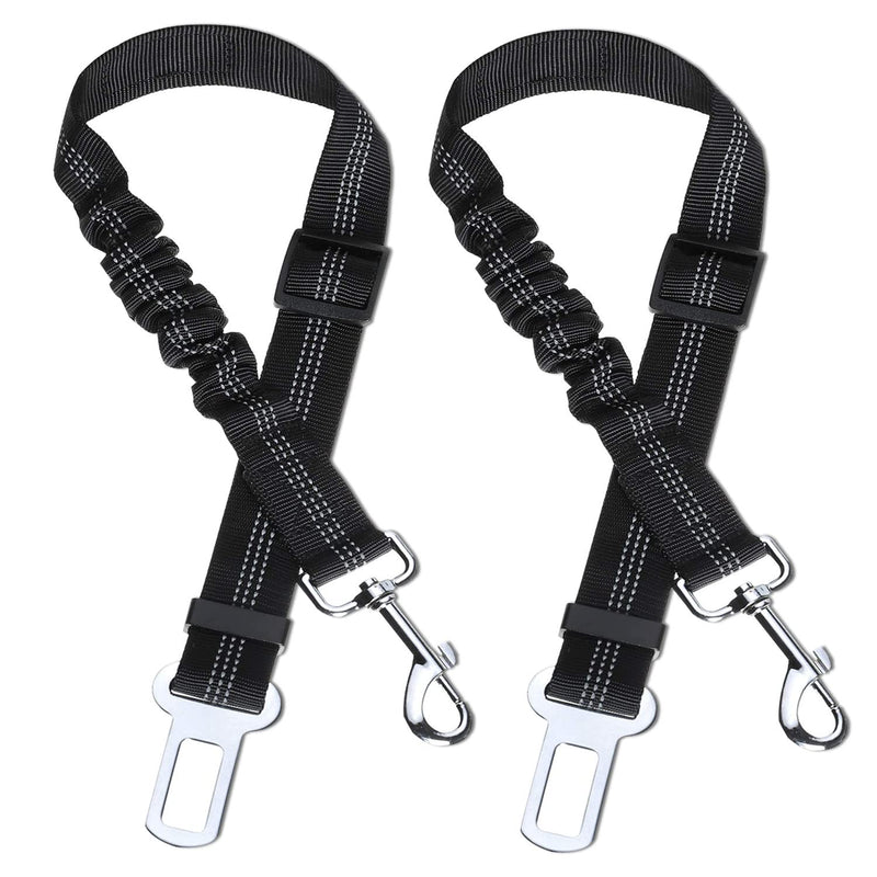 Car seat belt, dog seat belt, pack of 2, dog belt for car, seat belt dogs for car, adjustable long and short, dog seat belt for car, black - PawsPlanet Australia