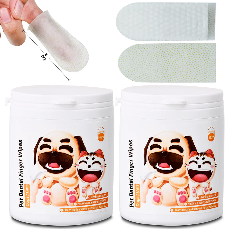 kulloomii Dental Care Finger Pads Pack of 100 Dog Cat Dental Care Finger Cots Dog Dental Care Tartar Remover Dog - PawsPlanet Australia