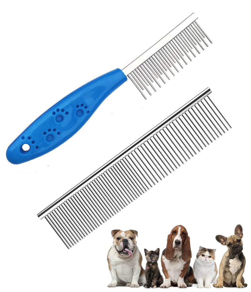 Flea comb for cats and dogs, pack of 2 dog combs, cat combs, steel dog combs, metal dog combs, lice comb, dust comb for dogs, cats, effective against fleas and lice, professional flea comb for dogs and cats - PawsPlanet Australia