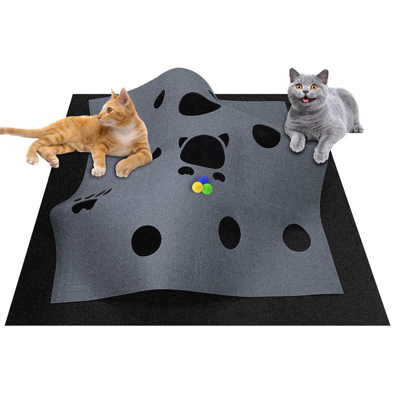 Cat toys and scratching mat, cat felt tunnel, play tunnel and lying mat for sleeping area, for intelligent play with your big cat and kitten - PawsPlanet Australia