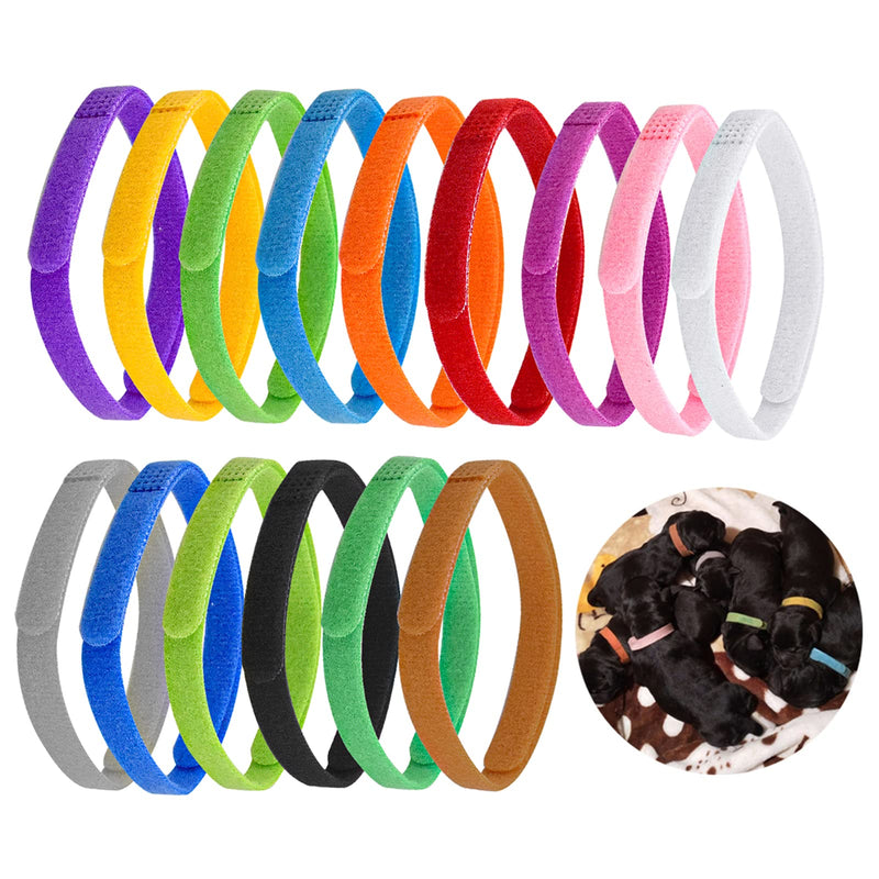 Cozlly Pack of 15 35 cm puppy collars for breeders, adjustable puppy ID collars, soft puppy kitten collars, small identification collars for newborn puppies kitten pets - PawsPlanet Australia