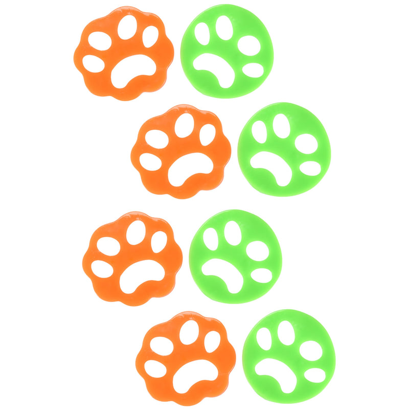 Plemont Pet Hair Remover Set of 8 - Orange and Green - Reusable Pet Hair Washing Machine Removal - Hair Remover for Laundry for Dog Hair, Removes Fur in Dryer and Washing Machine - PawsPlanet Australia