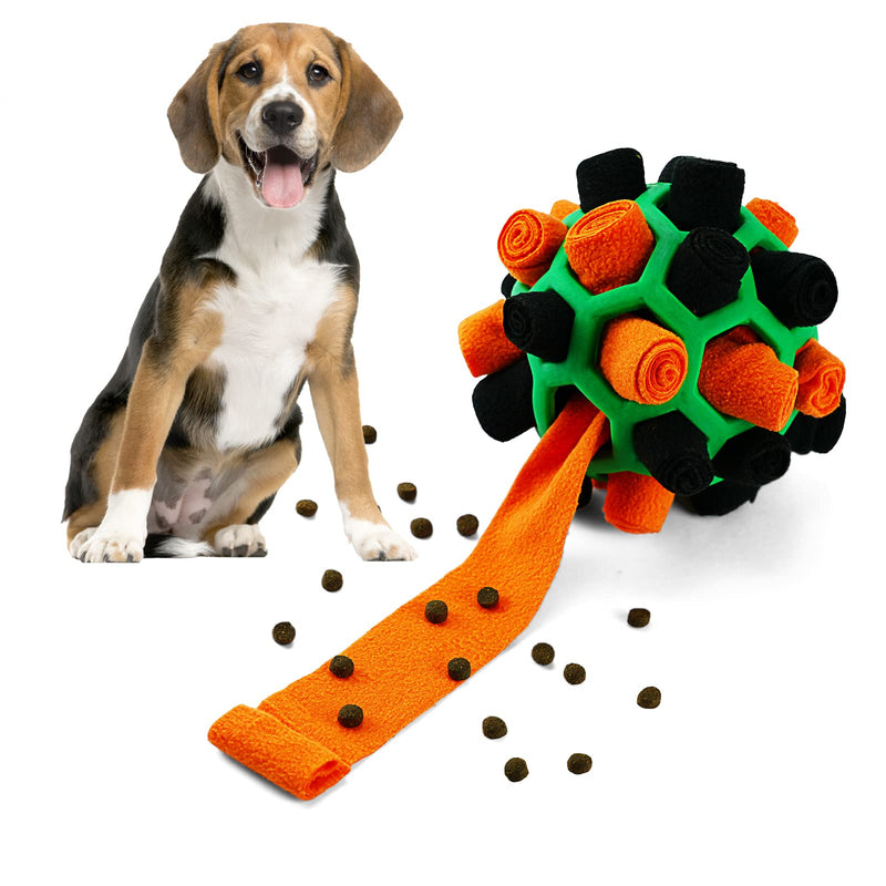 Larimuer Snuffle Ball for Dogs, Sniffing Carpet Snuffle Toy Interactive Dog Toy Portable Pet Snuffle Ball Toy for Small Medium Dogs Pet (Orange and Black) Red and Green - PawsPlanet Australia