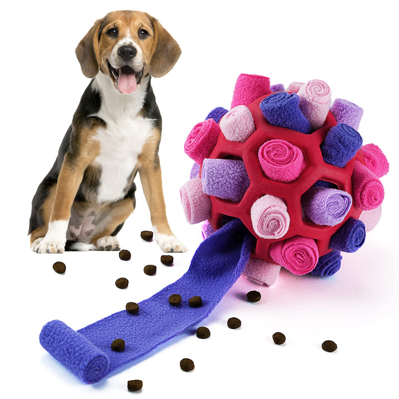 Larimuer Snuffle Ball for Dogs, Sniffing Carpet Snuffle Toy Interactive Dog Toy Portable Pet Snuffle Ball Toy for Small Medium Dogs Pet (Red and Purple) Red and Purple - PawsPlanet Australia
