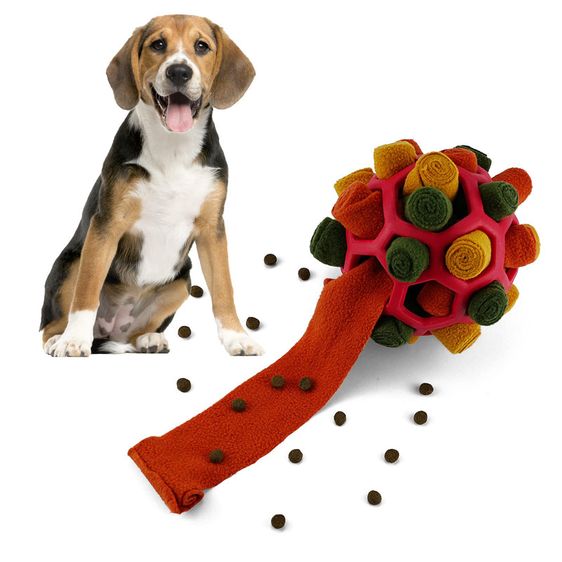 Larimuer Snuffle Ball for Dogs, Sniffing Carpet Snuffle Toy Interactive Dog Toy Portable Pet Snuffle Ball Toy for Small Medium Dogs Pet (Red and Black) Red and Black - PawsPlanet Australia