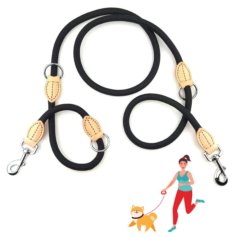 Dog leash 2.1 m large dog double leash reflective, drag leash for dogs, premium dog leash 3-way adjustable shoulder leash made of nylon, dog leash round and bite-resistant with 2 carabiners - PawsPlanet Australia