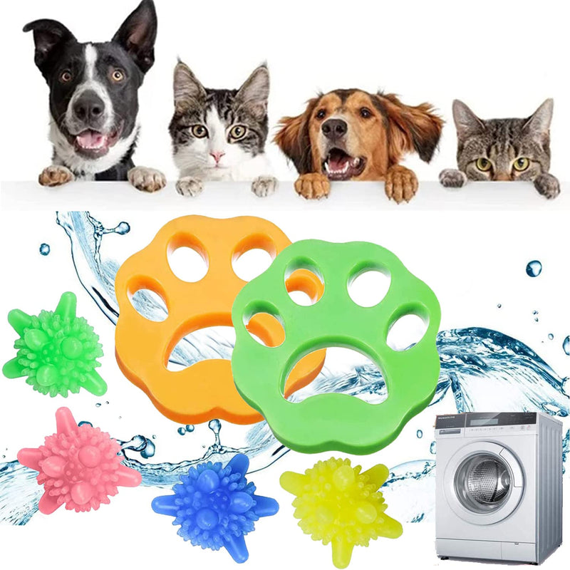 BTkviseQat Pet Hair Remover Washing Machine Pack of 6 Cat Hair Remover, Reusable Pet Hair Lint Paw Dog Hair Washing Machine, Lint Balls Washing Machine Pet Hair Remover for Pet Hair/Laundry - PawsPlanet Australia