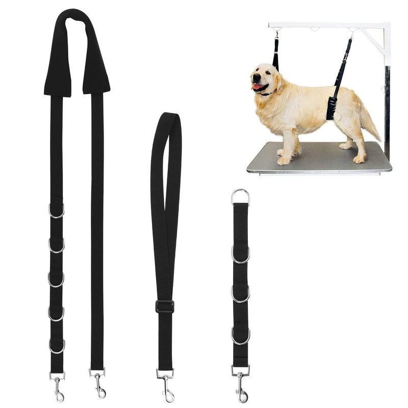 Pack of 3 Dog Grooming Belly Belt Band, Adjustable D-Ring Dog Belt, for Hair Cleaning, Bathing and Grooming of Puppies and Kittens Nylon - PawsPlanet Australia