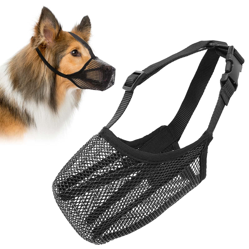 Muzzle for dogs, FWLWTWSS dog muzzle with rounded mesh and adjustable loop, dog muzzle for small, medium and large dogs prevents biting, chewing and barking (L) L - PawsPlanet Australia