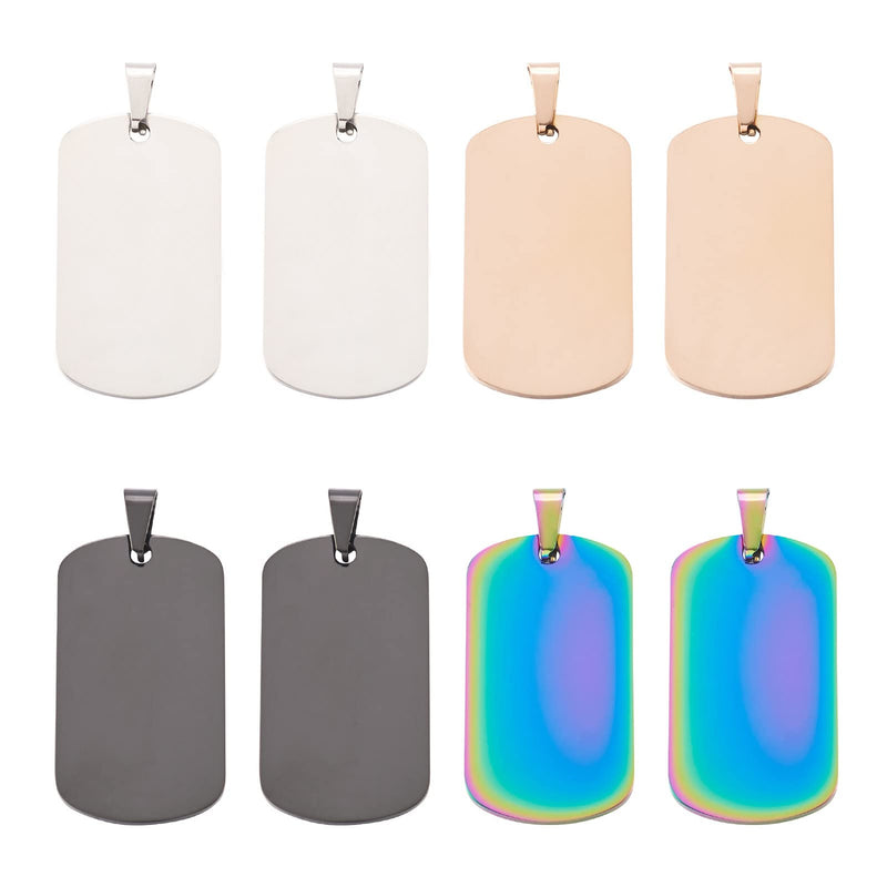 Cheriswelry Blank Stamping Dog Tag Pendant Stainless Steel Personalized Engraving Name Charm Pet ID Name Charms for Necklace Jewelry Black 45x25x1.5mm - PawsPlanet Australia
