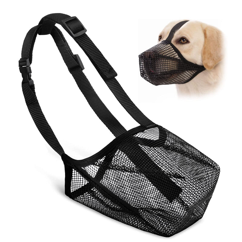 Nylon Mesh Dog Muzzle, Adjustable Breathable Mesh Muzzle, Breathable Muzzle for Medium Dogs, Nylon Dog Muzzle for Training, with Overhead Strap, Prevents Biting (M) M - PawsPlanet Australia