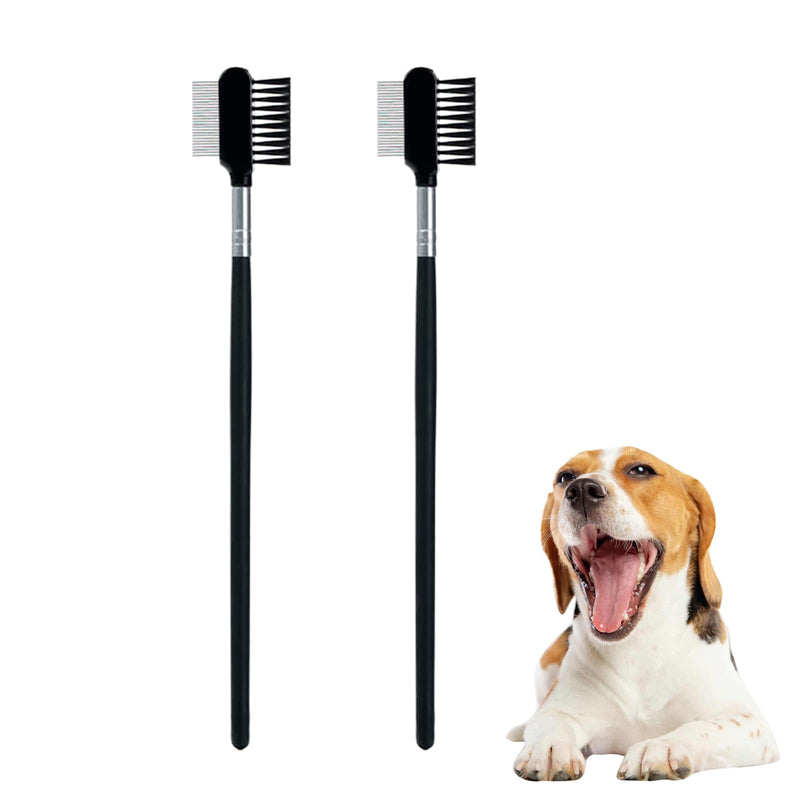 Tear Stain Removal Comb Tear Stain Removal Comb Dog Eye Care Comb Double Head Care Comb Double Sided Dog Eye Comb for Removing Crusts and Mucus 2 Pieces - PawsPlanet Australia