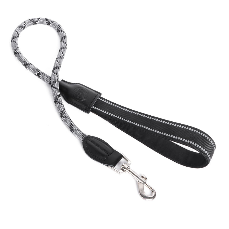 Lollanda Short Dog Lead for Medium Large Dogs, Nylon Dog Lead, 80 cm Training Lead, Dog Lead with Padded Handle, Short Lead Dog Rope, Reflective Dog Lead (Black) Black - PawsPlanet Australia