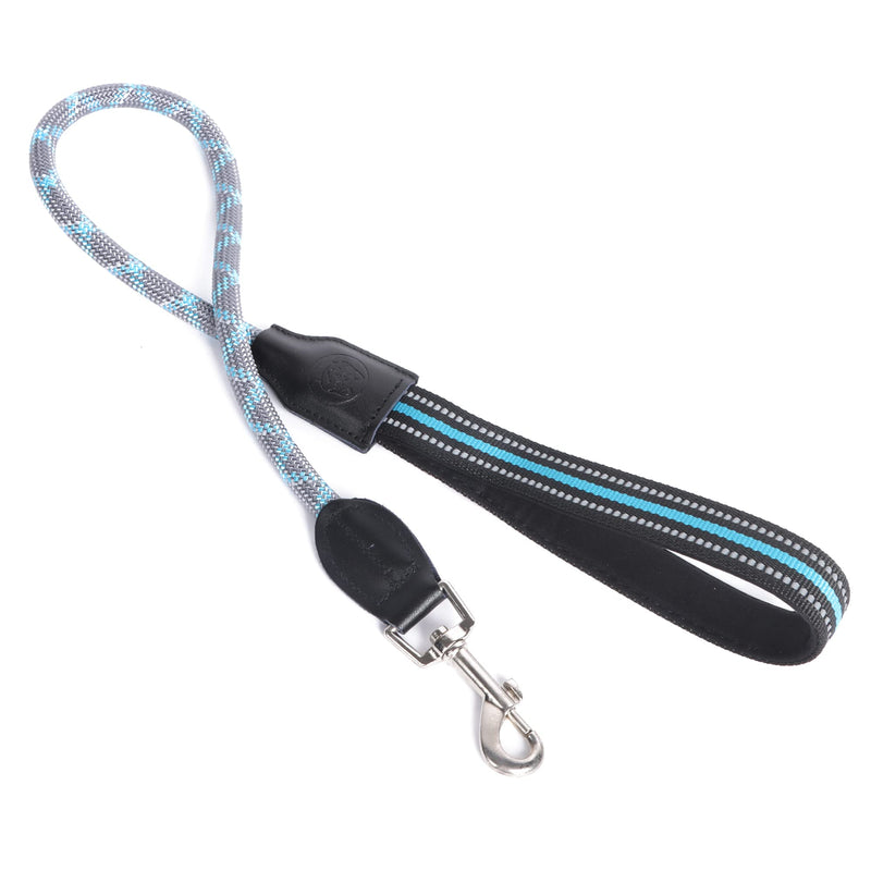 Lollanda Short Dog Lead for Medium Large Dogs, Nylon Dog Lead, 80 cm Training Lead, Dog Lead with Padded Handle, Short Lead Dog Rope, Reflective Dog Lead (Blue) Blue - PawsPlanet Australia
