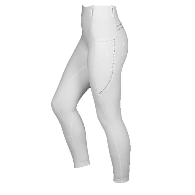Royal Horsemen riding leggings high waist for women and girls - comfortable breeches with silicone full seat - with mobile phone pocket and belt loops | Gr. XXS-XXL 40 Slim Champions White - PawsPlanet Australia