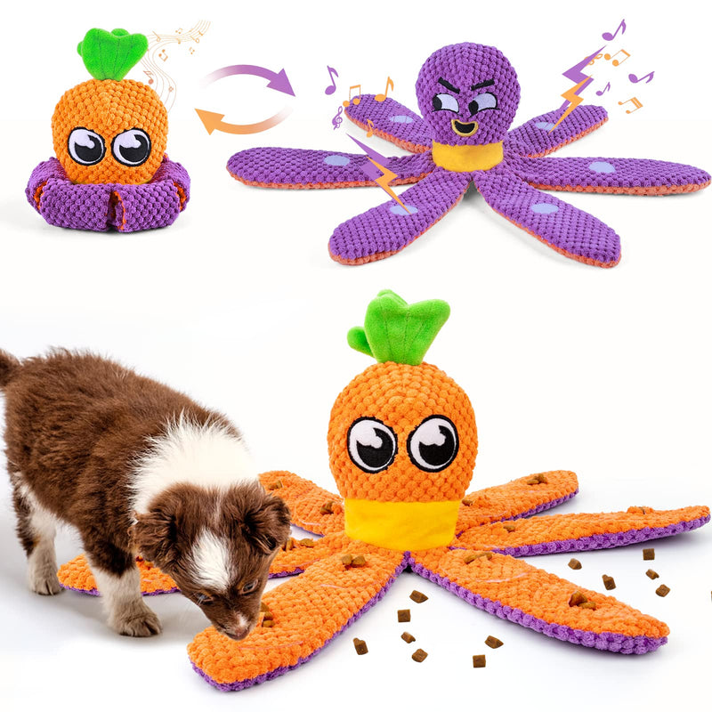 FWLWTWSS Interactive Dog Toy Intelligence, 2-in-1 Octopus & Carrot Intelligence Toy for Dogs Sniffing Toy Dog, Dog Toy Indestructible for Large/Small Dogs 1-Octopus & Carrot - PawsPlanet Australia