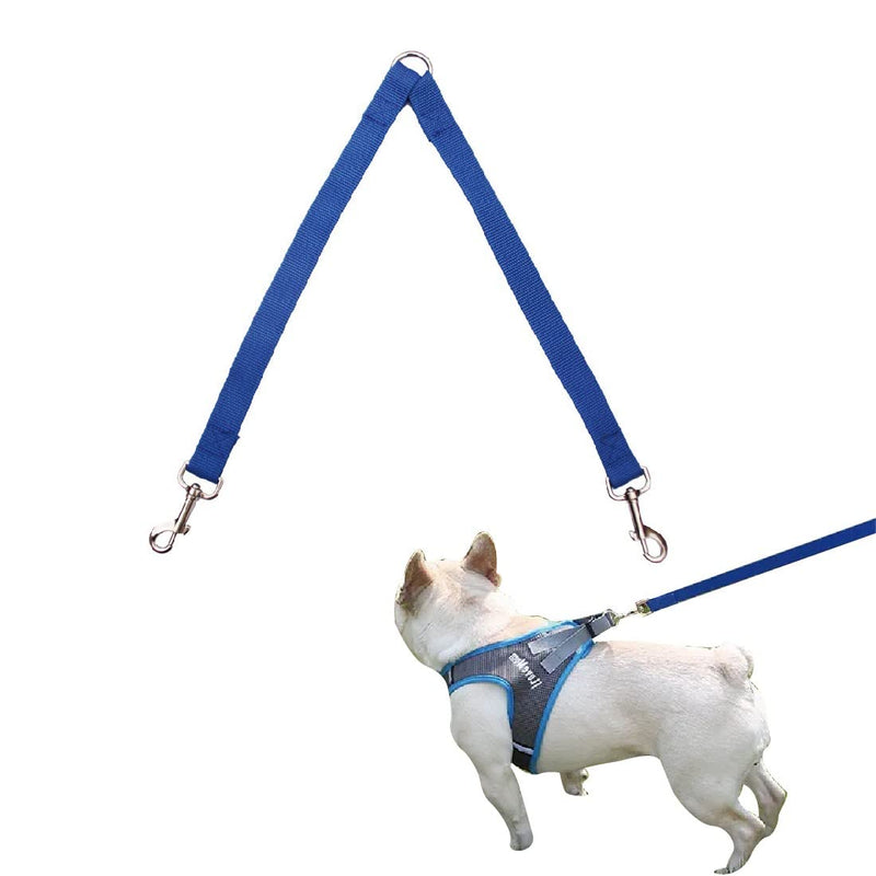 Double dog leash, dog leash for two dogs, double leash, no tangles, suitable for small dogs, for 2 dogs for walking, training and jogging, blue - PawsPlanet Australia