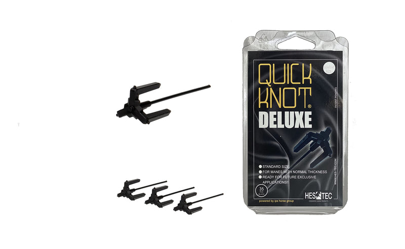 Quick Knot® Deluxe | Mane clip for horses | Suitable for horses and ponies | Reusable (Standard, Black) Standard - PawsPlanet Australia