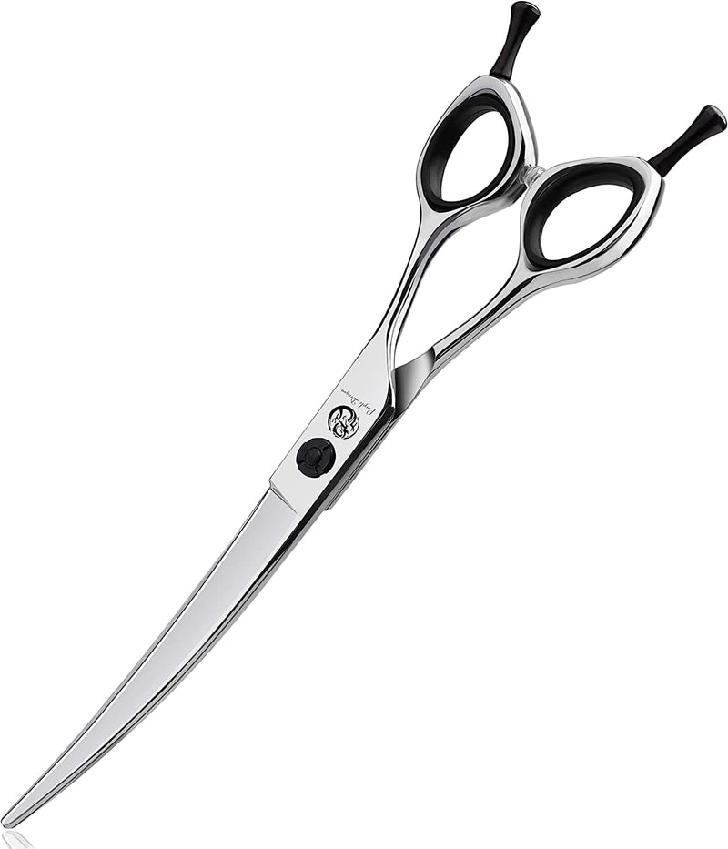 Purple Dragon Curved Dog Scissors 7 Inch Japanese Steel 440C Professional Grooming Scissors for Dogs and Cats Right-Handed Dog Hair Scissors for Dog Hairdressers and Beginners Bending Scissors - PawsPlanet Australia