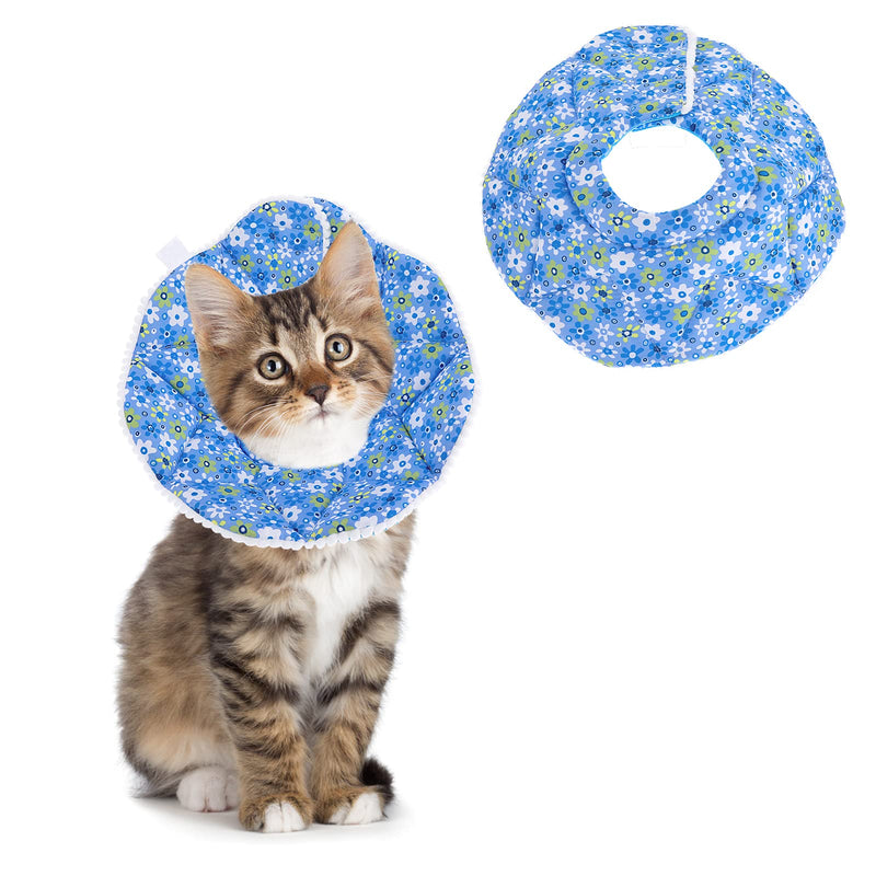 TIESOME Cat Collar Adjustable 6.7-9inch Kitten Recovery Collars Small Dog Cat Post-Surgery Soft Recovery Pet Cone Collar Anti-Bite/Lick Cat Dog Health (Blue) - PawsPlanet Australia