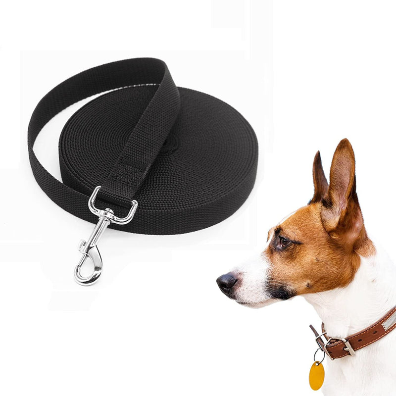 LATRAT Dog Lead 1.2~30m Dog Training Lead Long Lead for Small to Large Dogs (Black, 7m x 1.5cm 7m*1.5cm（22ft） Black - PawsPlanet Australia