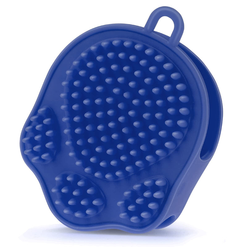 Cobee Dog Cat Bath Brush, Rubber Pet Grooming Brush 2-in-1 Puppy Massage Brush, Soft Hair Grooming Cleaning Brush for Long Short Hair (Blue) Blue - PawsPlanet Australia