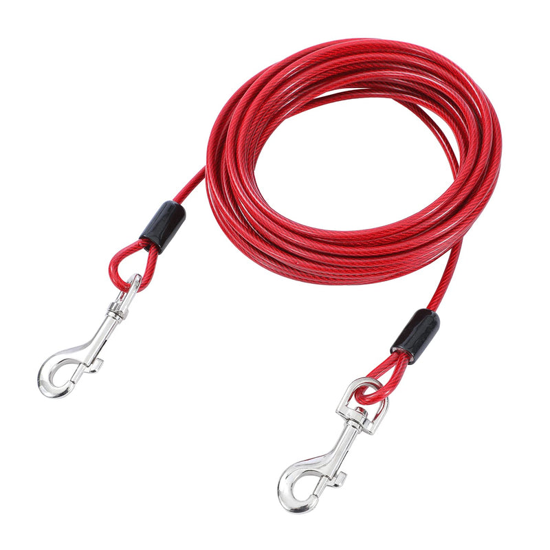TOPWAY yard leash for dogs 9 m, dog leash dog tie cable galvanized steel, dog tie out cable, tie-out leashes for dogs, for outdoor yard camping outdoors, red - PawsPlanet Australia