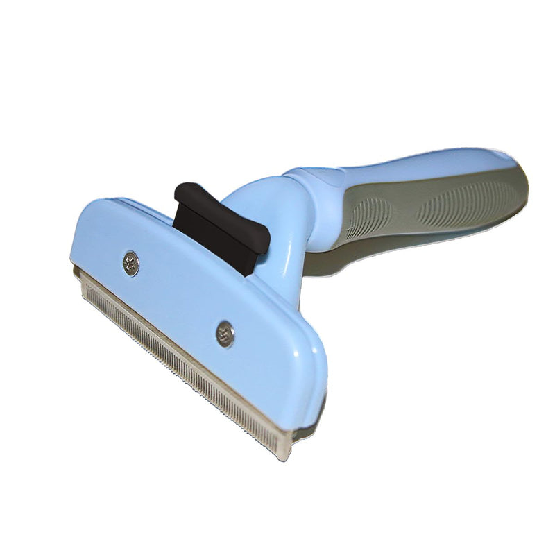 CUESVAP dog brush undercoat, professional cat brush easily removes dead hair, stainless steel undercoat brush for short hair and long hair, dogs and cats blue - PawsPlanet Australia