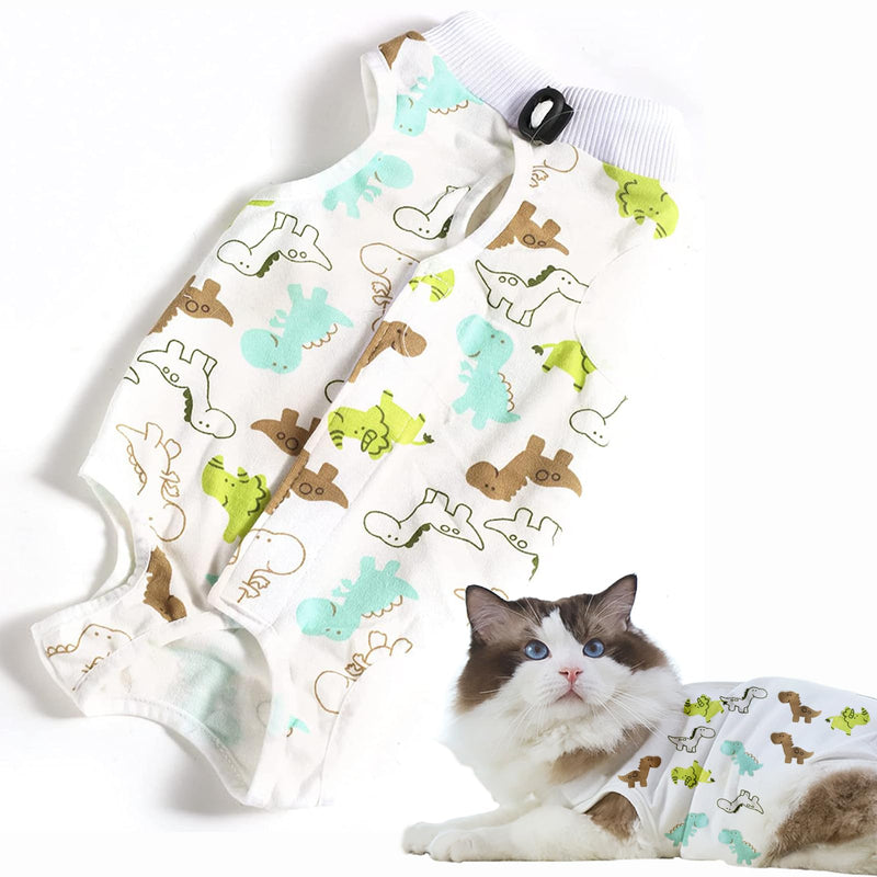 CGLRybO Cat Bodysuit After Surgery Anti-licking Cat Professional Recovery Suit Dog Cat Clothes After Castration Alternative Surgical Recovery Suit for Abdominal Wounds or Skin Diseases Style: Dinosaur L - PawsPlanet Australia