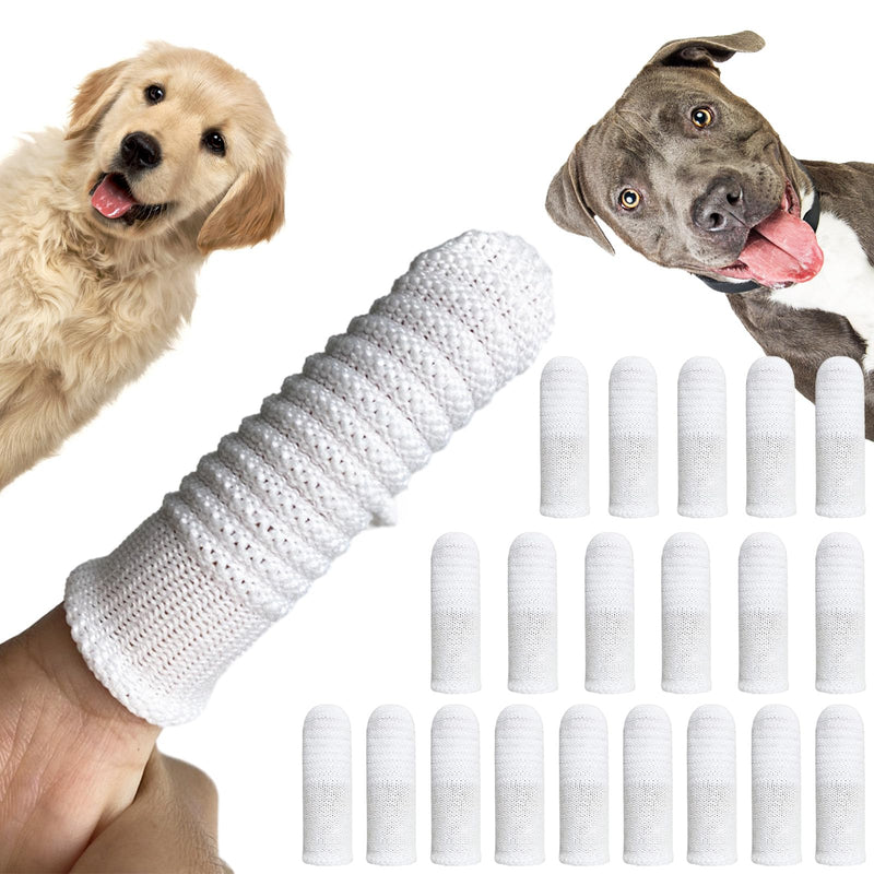 UICCVOKK Pack of 20 dog toothbrush finger cots, finger cots dogs dental care cat toothbrush pet finger toothbrush dog anti-plaque finger dog efficient and clean dog toothbrush knitted fabric - PawsPlanet Australia