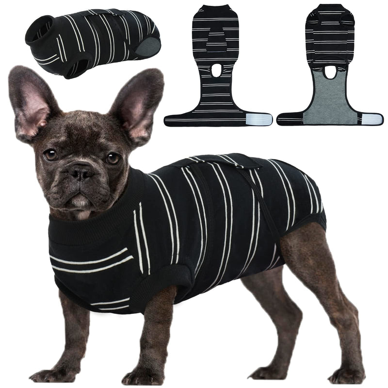 Kuoser Recovery Suit for Dogs Cats After Surgery, Pet Healing Suits Soothing Shirt Dog Abdominal Wound Bandages, Anti-Licking Pet Surgery Niel Suit, E-Collar Alternative for Puppy M Black - PawsPlanet Australia