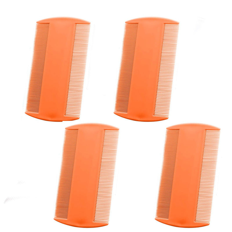 Fine-toothed head lice comb, 4 pieces flea comb for cats and dogs, durable double-sided nit combs, lice comb, nit comb, plastic for children, adults, pets - PawsPlanet Australia