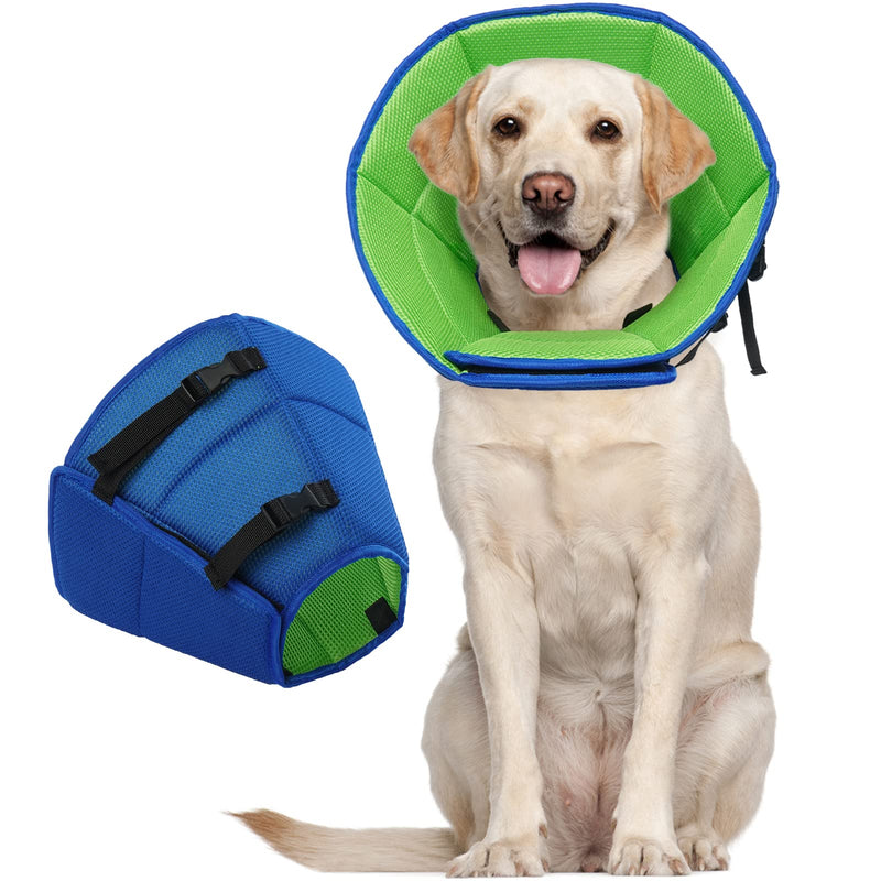 Kuoser collar dog, comfortable leak protection dog, protective measures protective collar dog, adjustable dog collar, dog collar leak protection for dogs, prevention of bite and lick wounds, blue XL XL---Neck circumference: 42-55cm blue - PawsPlanet Australia