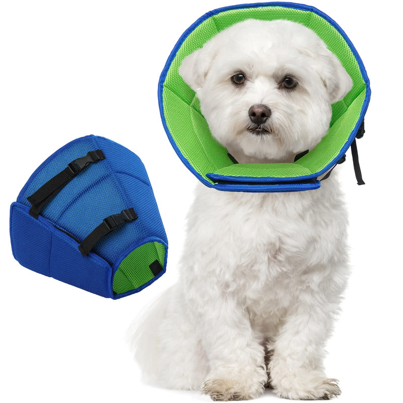 Kuoser collar dog, comfortable leak protection dog, protective measures protective collar dog, adjustable dog collar, dog collar leak protection for dogs, prevention of bite and lick wounds, blue S S---Neck circumference: 24-30cm blue - PawsPlanet Australia