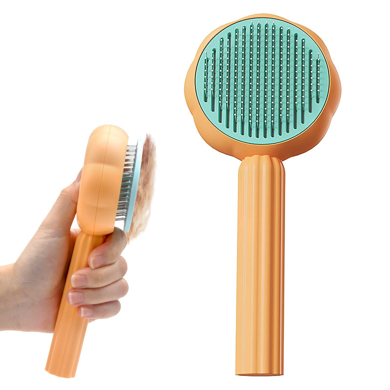 Pet hair cleaning brush, dog brush, cat brush, pet brush for short hair, long hair, cat comb with handle, brush for pet grooming for removing undercoat, loose fur and dirt (A) A - PawsPlanet Australia