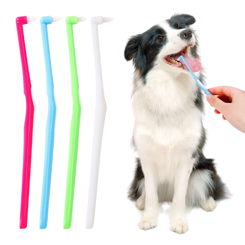 4 PCS Toothbrushes for Dogs Soft Bristles Pet Toothbrushes Durable Cat Toothbrush Dental Care Set for Dogs Puppy Toothbrush for Removing Food Residue Dog Teeth Cleaning Set - PawsPlanet Australia
