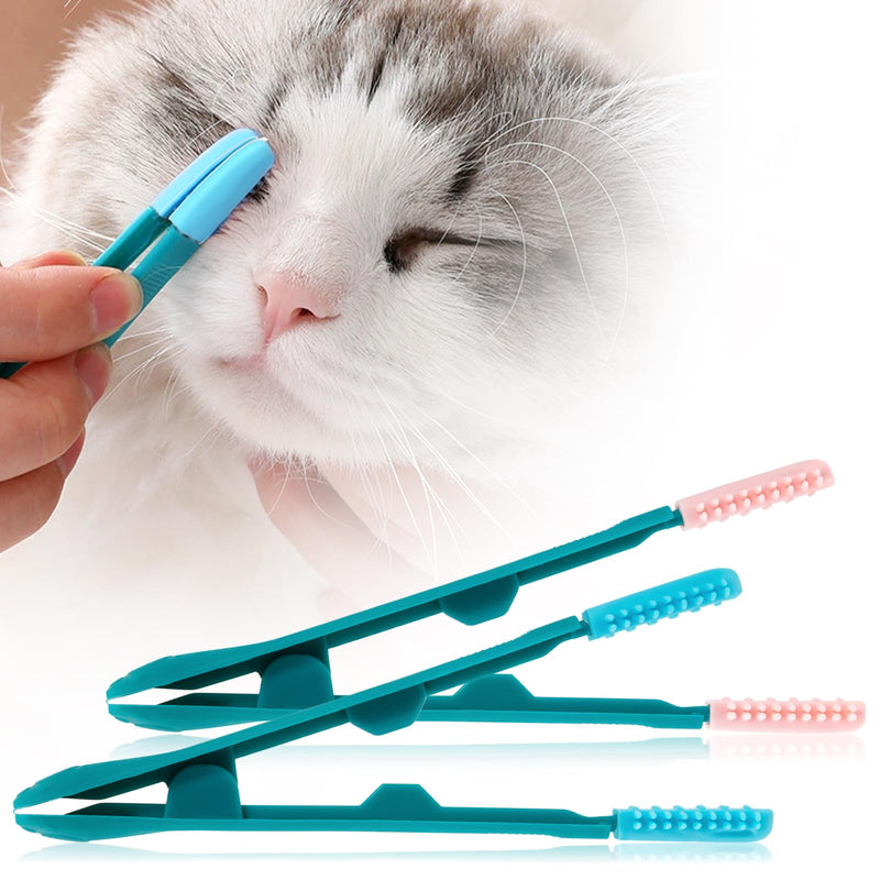 Dog Tear Comb Tear Stain Removal Comb Brush Care for Pets Cats Dogs Small Large Medium Remove Mucus Crust Double Sided Tool Blue Pink 2 Pieces - PawsPlanet Australia