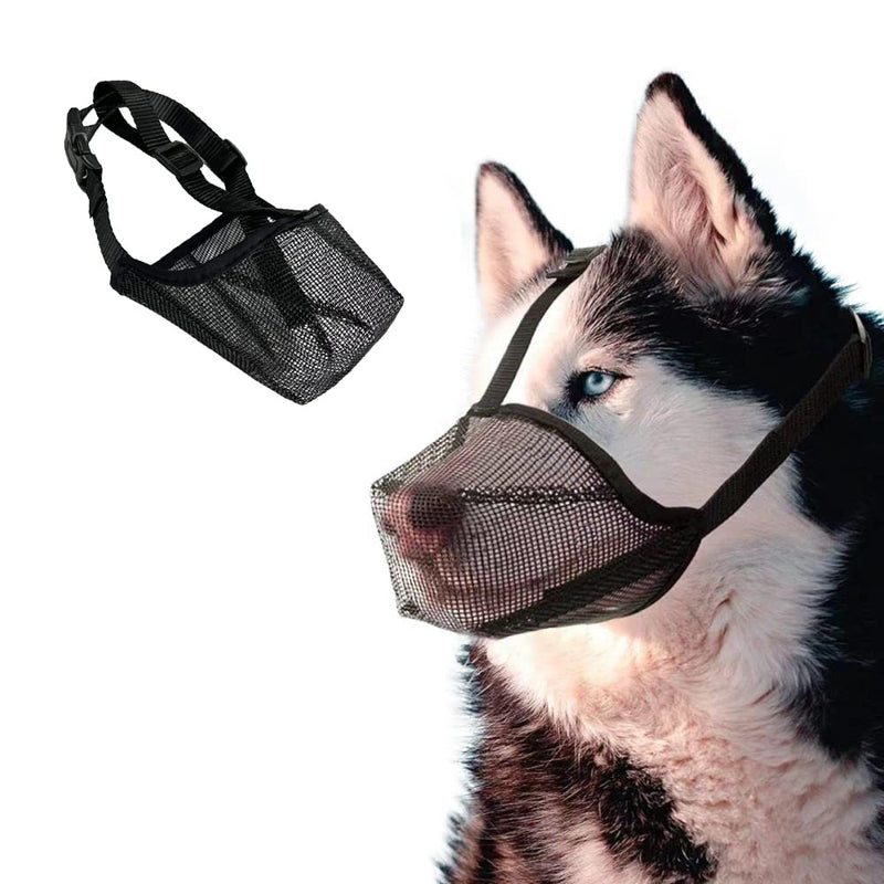 JVHLOV Dog Muzzle for Large Dog, Prevents Biting, Barking and Chewing, Dog Muzzle with Mesh and Adjustable Loop, Muzzle with Safety Strap for Small (M) M - PawsPlanet Australia