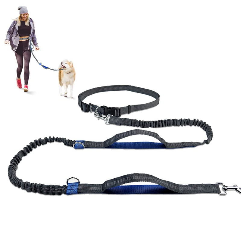 JVHLOV 165-240 cm jogging leash for dogs, retractable leash with double handle and waist belt, elastic and reflective running leash, premium dog leash for running and walking - PawsPlanet Australia