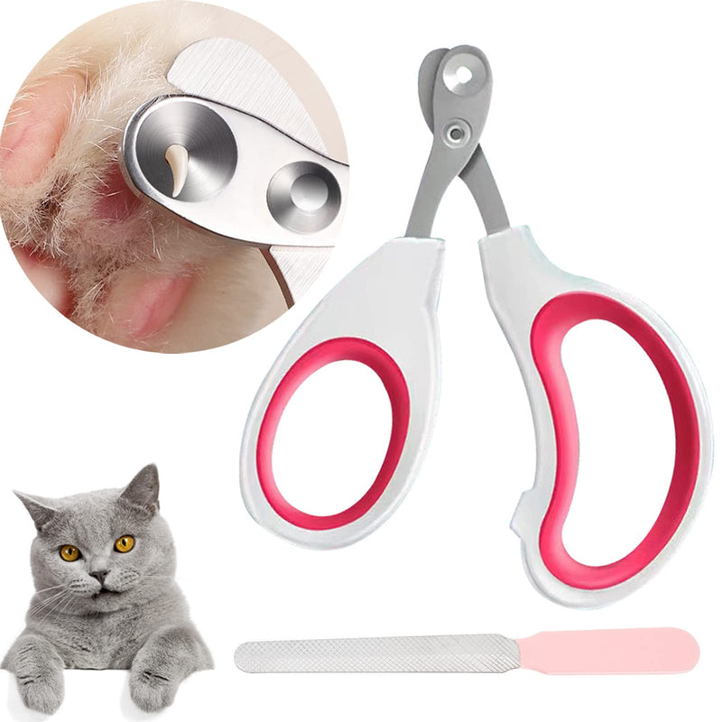 BSITSSS Cat Claw Scissors, Professional Cat Nail Scissors Claw Scissors for Dogs, Small Cats Claw Cutter, Cat Accessories Cat Nail Clipper Ideal for Small Dogs Puppies Cats With File (Pink) Pink - PawsPlanet Australia