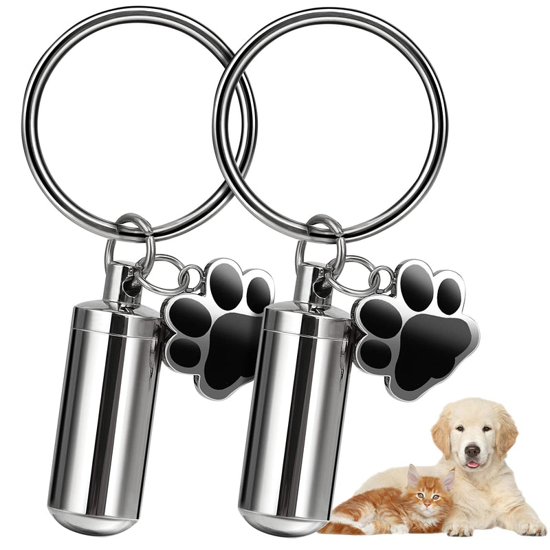 Pack of 2 mini urn for dogs, ashes urn bottle dog claw pendant made of stainless steel, memorial ashes memorial urn key chain, cremation ashes memorial jewelry memorial keychain for pets - PawsPlanet Australia