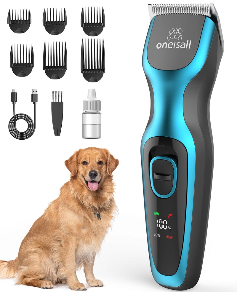 oneisall Quiet dog clipper, professional dog cat clipper, electric pet hair clipper with 7000 RPM powerful motor, suitable for thick/matted pet hair - PawsPlanet Australia