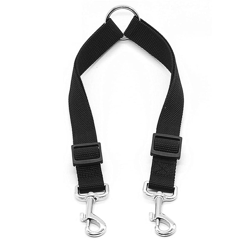 LEEQ Double Leash for 2 Dogs - Adjustable Double Pet Trainer Leash No Tangle Double Dog Double Leash Walking Trainer Leash for Two Dogs (Black) - PawsPlanet Australia