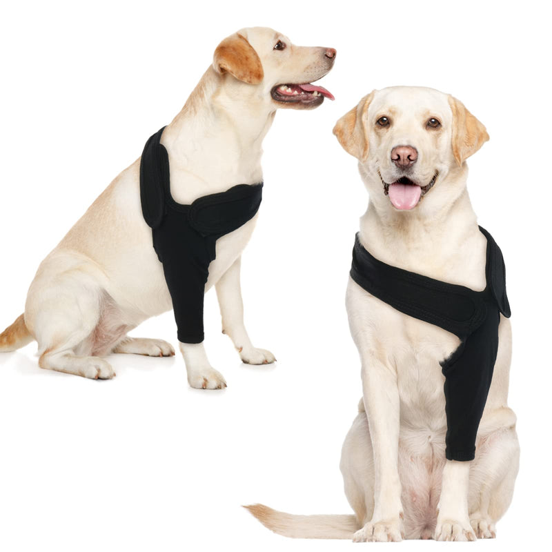 Recovery Sleeve Dog, Elbow Pads for Dogs, Elbow Bandage Protector, Dog Surgery Recovery Sleeves Front Right Left Leg for Hot Spots, Wounds, Bandages, Anti Licking for Dogs, Black XS - PawsPlanet Australia