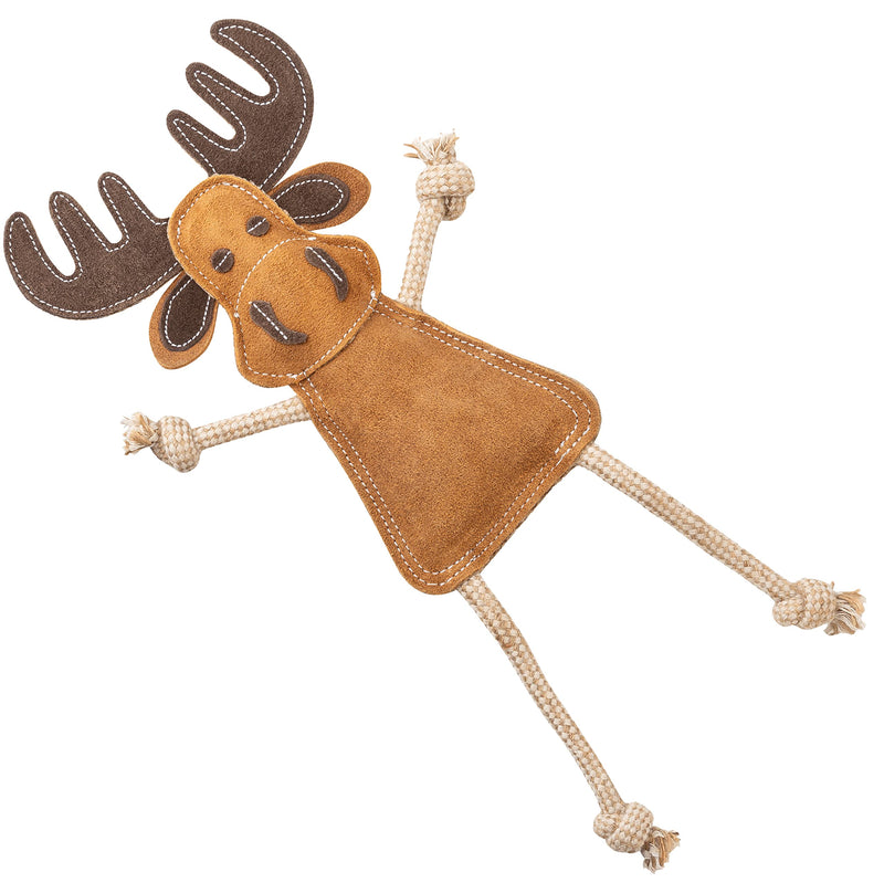 Sniffer friends dog toy - tug toy Willi - moose with tug rope - toy for dogs made of leather - PawsPlanet Australia