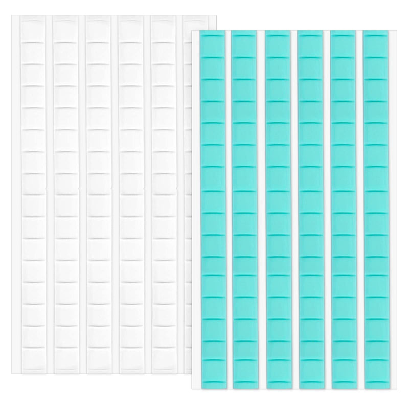 Pack of 192 adhesive clay, removable adhesive pads, self-adhesive poster strips, wall adhesive, 3D double-sided adhesive pads, adhesive cushion, flexible, reusable for nail art, poster, photo frame (white and green), white, blue, 192 - PawsPlanet Australia
