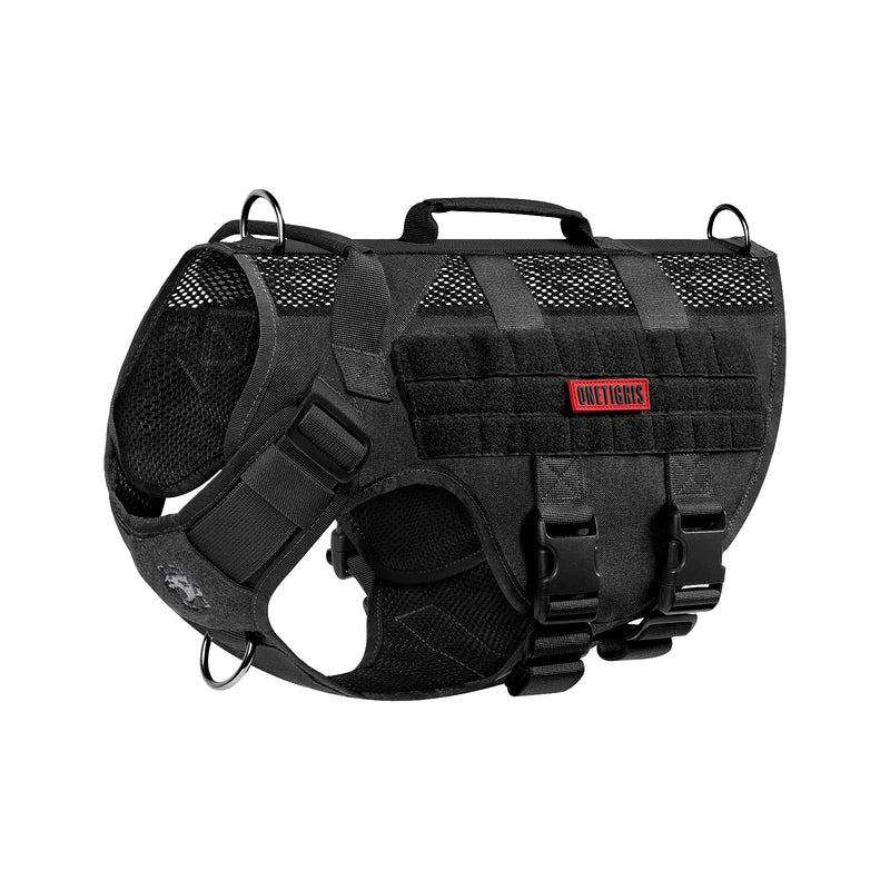 OneTigris No-Pull Dog Harness, AIRE MESH Adjustable Safety Harness Ultra Breathable for Large/Medium Dogs Chest Harness Dog Harness with 2 Handles Dog Vest Black S (Neck: 36-51cm, Chest: 51-69cm) - PawsPlanet Australia